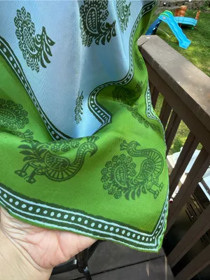 Vtg VERA Scarves By Vera Green 100% Silk Square Scarf 27” X 27” Made In Japan thumbnail 6