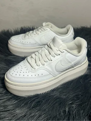 Nike Court Vision Alta White Leather Platform Sneakers Size 5 thumbnail 5