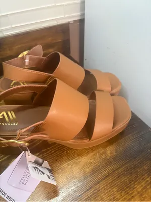 Aersoles brown chunky heel sandals size 11 wide width thumbnail 4
