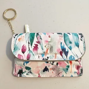 Nanette Lepore Wallet Floral Watercolor Keychain Mini Card Holder Romantic Fairy thumbnail 1