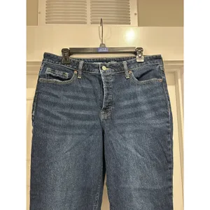 Old Navy Women’s High Rise OG Straight Jeans Dark Wash Button Fly Size 14 thumbnail 2