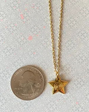 Handmade grunge y2k star swirl fully gold stainless steel chain necklace💫🌀 thumbnail 7