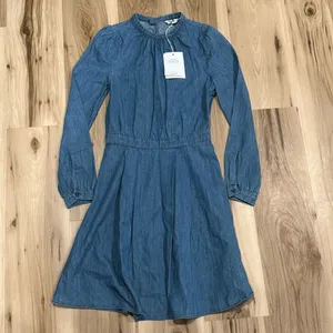 NEW & Other Stories Denim Blue Chambray Long Sleeve Short Dress Women’s 4 thumbnail 3