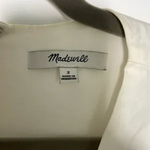 Madewell White Tie Front Poplin Mini Dress size 2‎ thumbnail 7