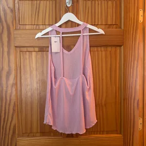 Nike Yoga Dri-Fit Size Medium Pink Open-Back Activewear Tank Top thumbnail 4