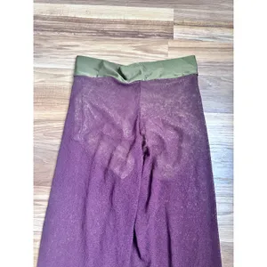 Chamy Purple Sheer Pants with Lining Green Yoga Waistband Vintage thumbnail 3