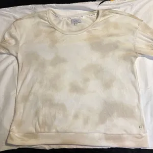 Nicole Miller Cozy Tie-Dye Loungewear Set Beige Cream Sweatshirt & Joggers Two-L thumbnail 9