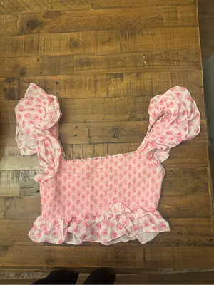 LOVESHACKFANCY Wrennly Crop Smock Top‎ thumbnail 2