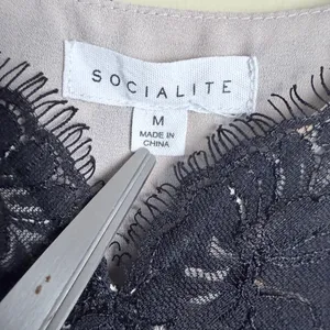 Socialite Cami Tank Top Medium Leopard Lace Layer Edgy Party thumbnail 3