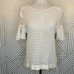 Free People Babes Only Open Weave Knit Top Ivory‎ thumbnail 2