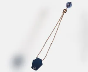 💜 Vintage Korea Stomach Organ Acrylic Sphere Pendant 24” Gold Tone Metal Chain Necklace 💜 thumbnail 5