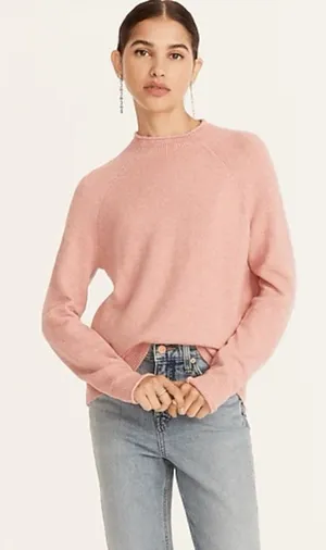 J.CREW Rollneck Sweater in Softspun Yarn Pink‎ Small thumbnail 1
