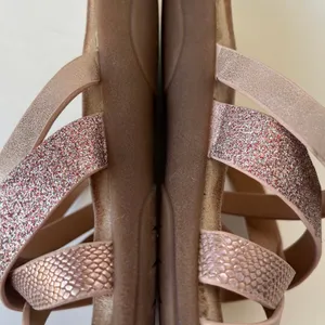 Patrizia Y2K Glitter Sandals Womens Sz 6.5 Rose Gold Boho Resort Euro Summer thumbnail 6