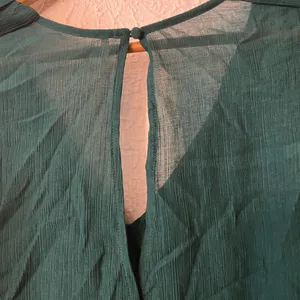 NWT Free People Teal Textured Peasant Daia Top Small thumbnail 11