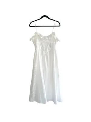 White lulus lace eyelet Spaghetti-Strap Midi Dress thumbnail 5