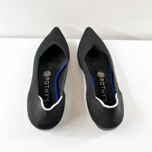 Rothy's The Point Knit Slip On Pointed Toe Ballet Flats Shoes Black 7.5 thumbnail 6