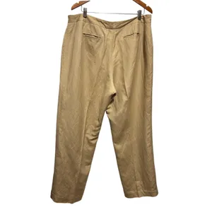 Larry‎ Levine Womens Linen Blend Pants 18W Tan Tailored Minimalist Quiet Luxury thumbnail 2