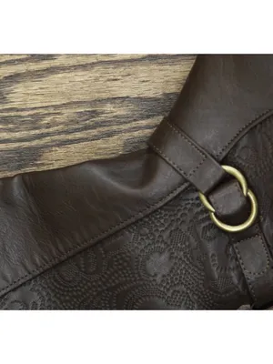 NEW Easy Street Knee High Cowgirl Riding Boots Brown / Brown Embossed 9.5M thumbnail 8