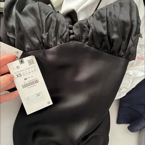 ZARA Black Satin Sleek Camisole Slip Dress thumbnail 9