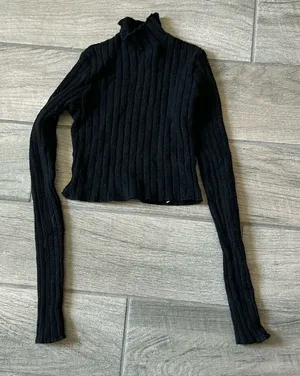 Pretty little thing black ribbed top thumbnail 1