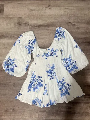 FREE PEOPLE Francesca Mini Dress in Blue thumbnail 3