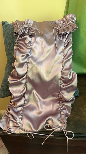 Silk mini purple dress thumbnail 2