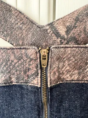 Anthropologie Pilcro Snake Print Denim Romper/Playsuit, Size 8 thumbnail 11