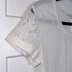Miss Me NWOT White Lace Sleeve Ruffle Open Back Short Sleeve thumbnail 2