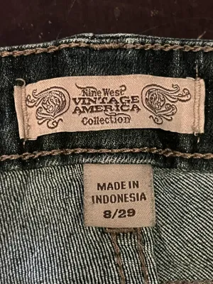 Nine West Vintage America Slim Bootcut Jeans Womens 8/29 Medium Wash Blue Denim thumbnail 7