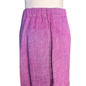 Handmade Vintage Pink Purple Tweed Fringe Skirt‎ Boho Statement Preppy Woven Statement thumbnail 5