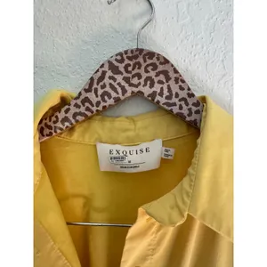 EXQUISE The Tobie Button-Front Pleated Mini Shirtdress in Yellow Size Medium thumbnail 4