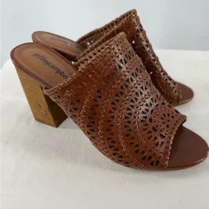 Jeffrey Campbell Kelowna‎ Perforated Mule in Brown Size 9.5 thumbnail 2