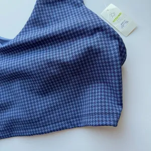 Aerie NWT Offline Recharge Least Support Sports Bra Blue Houndstooth Size Medium thumbnail 4