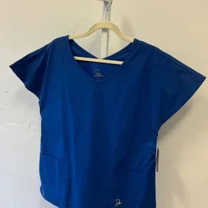 NWT Jaanuu Runway 2‎ Remedy Royal Blue V-Neck Scrub Top J96001 Women's Small thumbnail 3