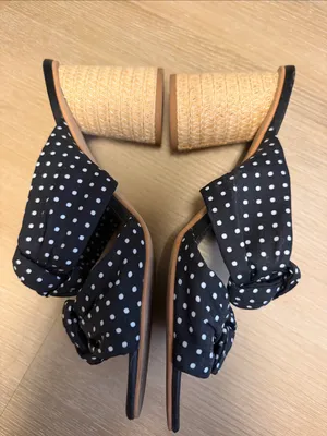 Dolce Vita Polka Dot Twisted Knot Slide Sandals Heels - Size 9 thumbnail 2