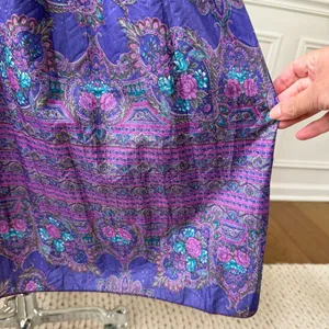 Vintage 80s Purple Strapless Smocked Top Sun Dress S thumbnail 5