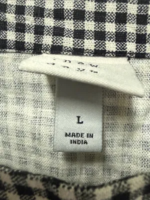 NWT A NEW DAY Classic Black & White Gingham Square Neck Tank Top Size Large thumbnail 3
