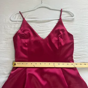 OOTDFash Burgundy Satin Dress Size Medium‎ thumbnail 6