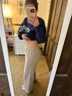Hollister wide leg sweatpants taupe thumbnail 4