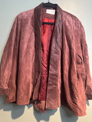 Vintage Sumiko of America Suede Leather Jacket Brown Reptile Embossed Trim thumbnail 1