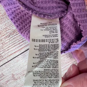 We The Free Free People Purple Creek Canyon Button Down Waffle Knit‎ Top thumbnail 8