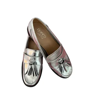 Franco Sarto Metallic Silver Tassel Loafers Size 7.5 thumbnail 9