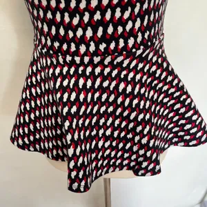 Eri Ali Effie Peplum Womens Top Sz XS Office Coquette Mod Knit Anthropologie thumbnail 8