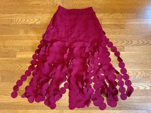 NWT Hollow Out Burgundy Maxi Skirt size L thumbnail 6