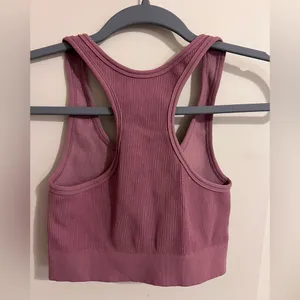 Free People Movement‎ Crop Tank Top Size XS Mauve Ribbed Athletic Athleisure thumbnail 2