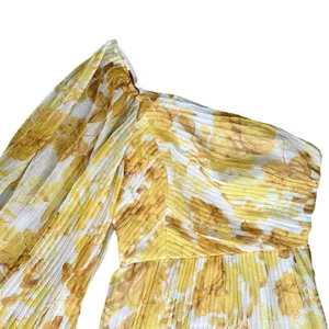 Anthropologie x La Maison Talulah Sunshine Yellow One Shoulder Floral Mini Dress thumbnail 3