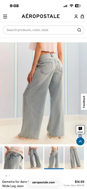 Aeropostale Demetra Super Low Rise Ultra Wide Leg Jeans thumbnail 3