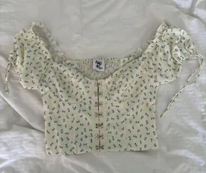 Princess Polly Yellow Crop Corset Top Floral thumbnail 1