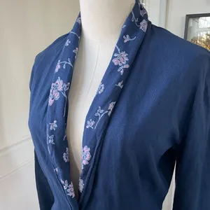 Vintage 80s IN2 Peplum Cardigan Jacket Dark Blue M thumbnail 8