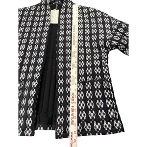 NWT Automet Quilted Open Front Jacket Black White Ikat‎ Small Boho thumbnail 7